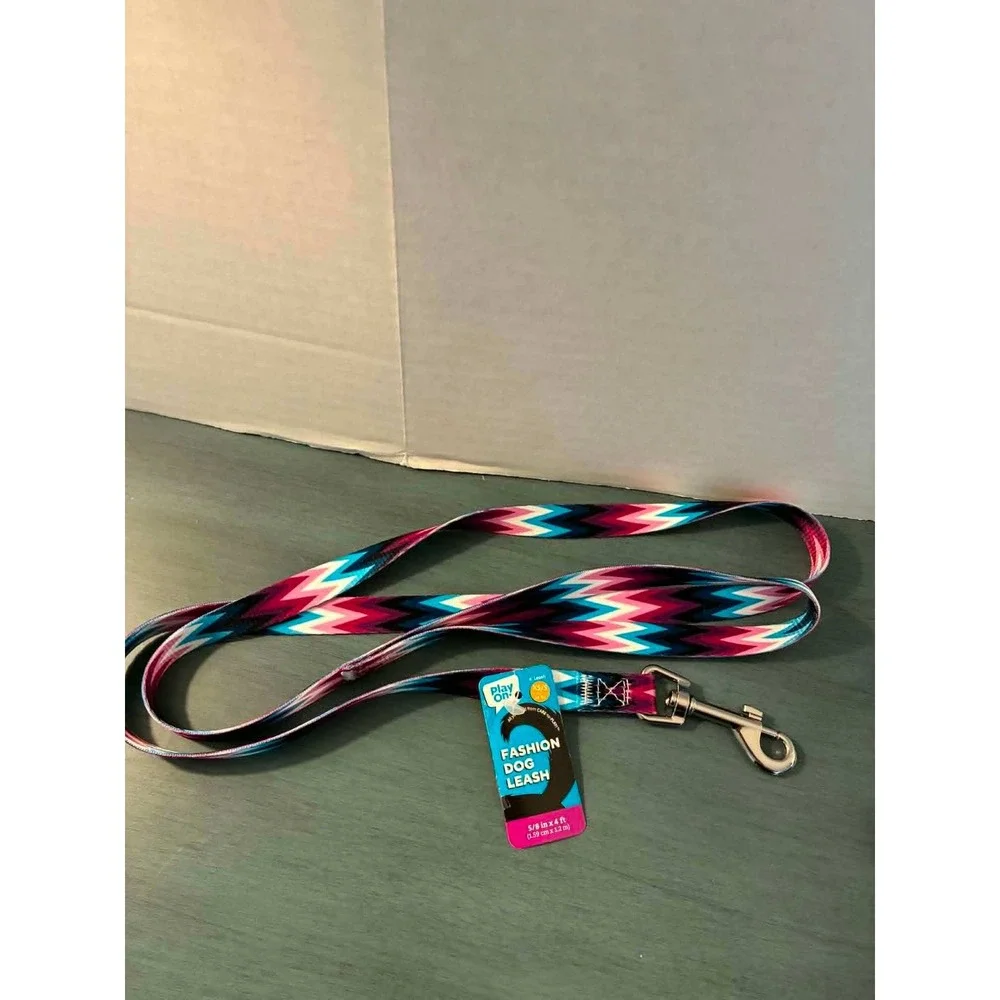 Pet Supplies Plus Dog Leash Harness Bundle XS Blue Chevron NWT 3pc Set